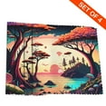 thumbnail image 4 of DouZhe Polyester Placemats Set of 4, Colorful Mushroom Trees Pattern Heat Resistant Place Mats for Dining Table, 12" x 18", 4 of 7