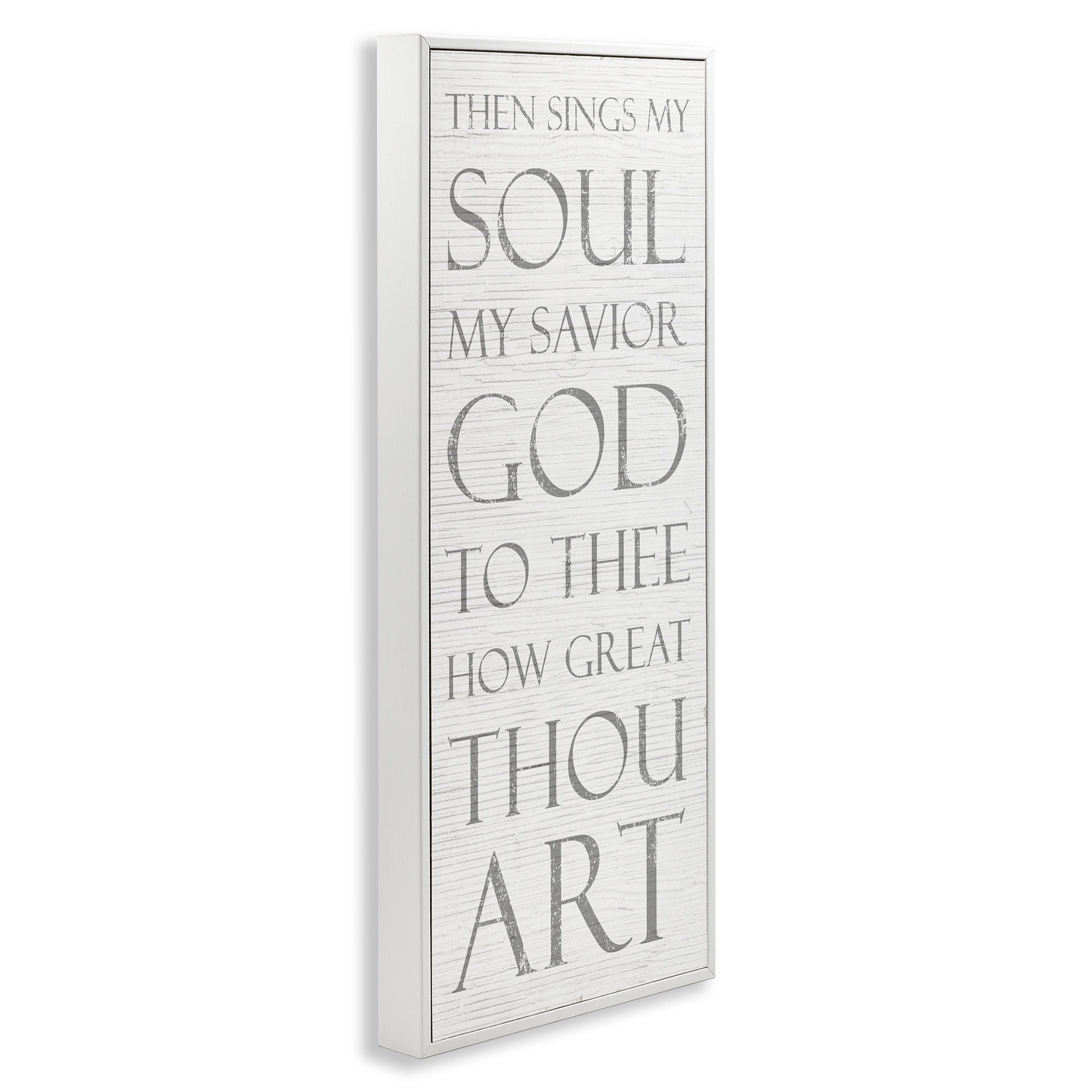 Stupell Industries Then Sings My Soul Religious Religious Painting White Framed Art Print Wall Art, 10 x 24