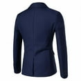 thumbnail image 3 of TFEOQRY Blazer Overcoat for Men Solid Color Single Breasted Closure Collar Suit Long Sleeved Lapel Suit Jacket Navy, 3 of 3