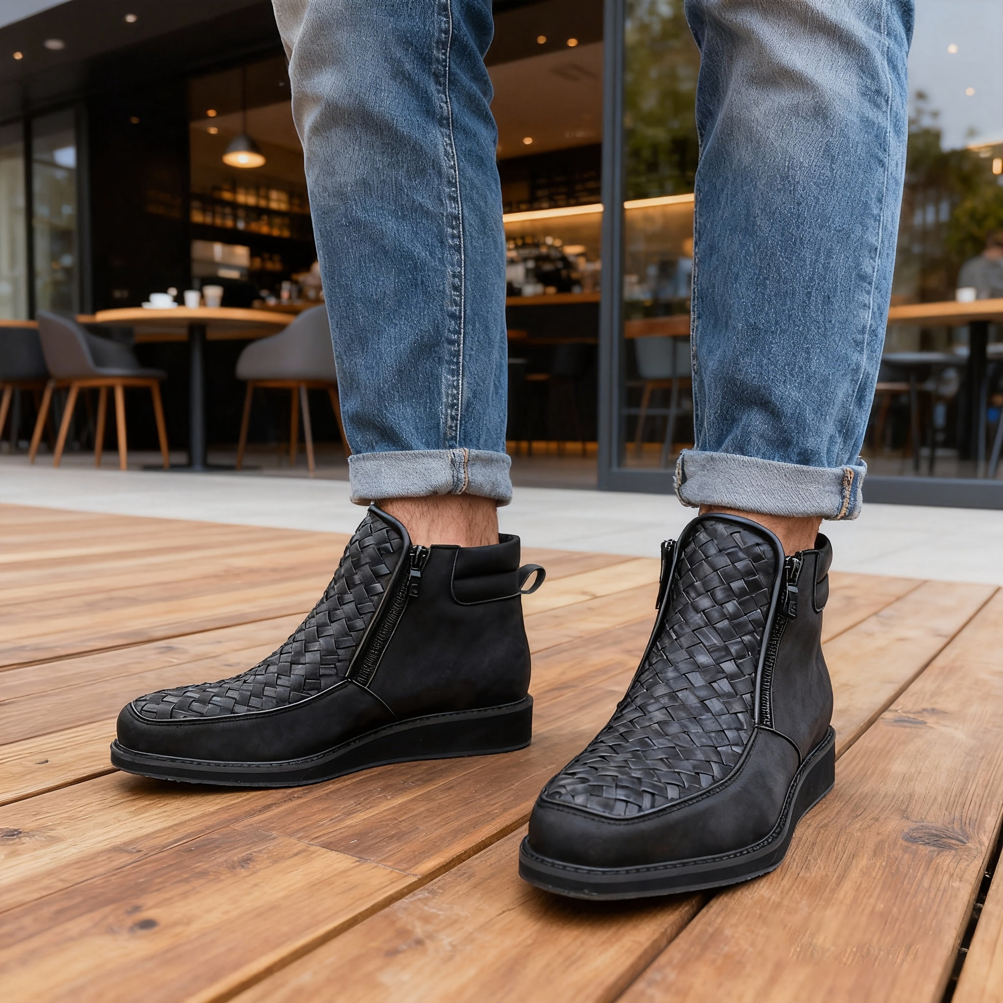 メンズ 00s archive shortboots Western sidezip