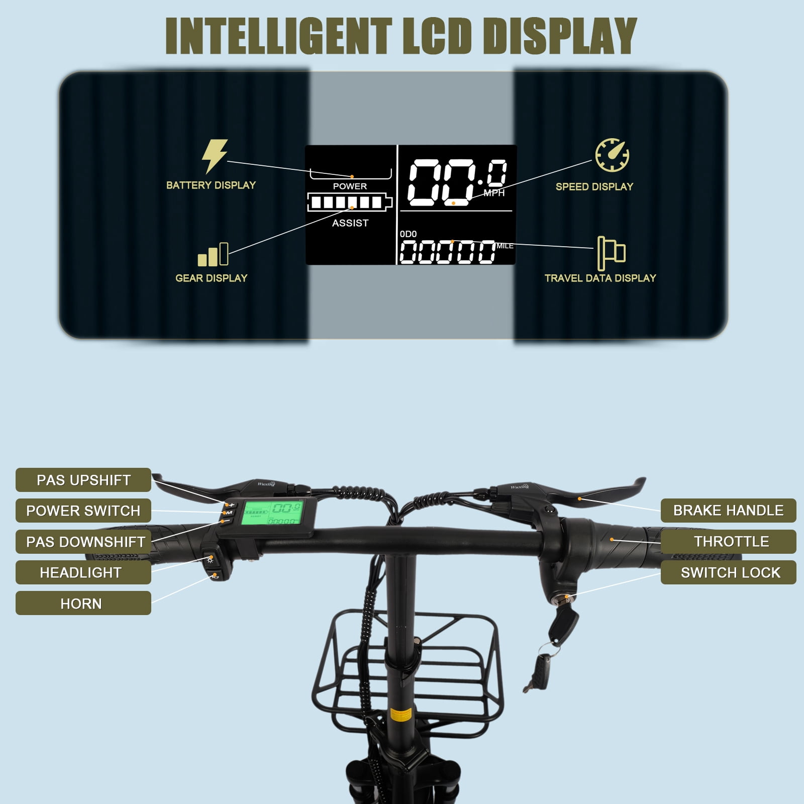 ITSTANDS 800W Electric Bike Folding for Adults 16''x4.0 fat tire E-Mountain Bike 48V 20AH UL2849 Removable Battery Step Thru Electric Bicycle 30MPH Dual Shock Absorption Urban Commuter Ebikes