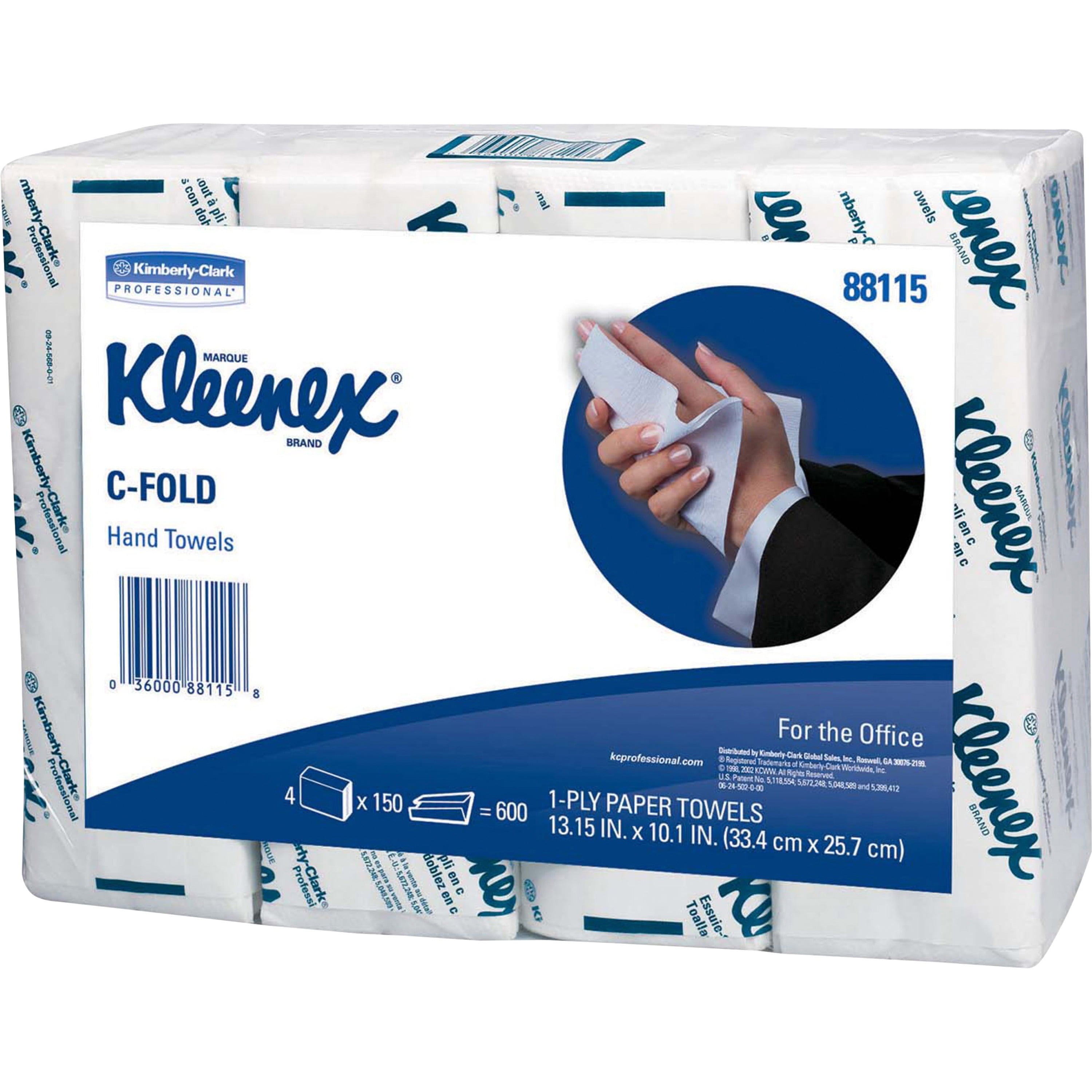 Kleenex, KCC88115, CFold Hand Towels, 600 / Pack, White
