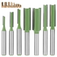 thumbnail image 1 of 7Pcs Shank Single Double Flute Straight Router Bit 3-12mm Flush Trim Wood Milling Cutter 1/4in Shank Portable Router Cutter for Fibreboard Solid Wood Board, 1 of 8