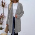 thumbnail image 3 of Women's Open Front Coatigan Long Sleeve Casual Lapel Cardigan Coat with Pockets Fall Winter Mid-Length Solid Coats, 3 of 7