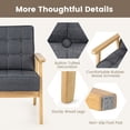 thumbnail image 7 of Kadyn Club Chair, Accent Chair, Barrel Chair, Armchair, Upholstered Armchair with Rubber Wood Armrests-Gray, 7 of 7