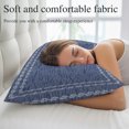 thumbnail image 4 of Navy Blue Textured Throw Pillow Cover, Pillowcase Protectors with Zipper, Breathable Decorative Lumbar Pillow Case Cover, Farmhouse Country Woven Striped Pillow Shams for Couch Sofa 12x20Inch, 4 of 9