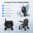 thumbnail image 4 of VERPAL Lightweight Electric Wheelchair 46lbs,Upgrade Carbon Fiber Motorized Power Wheelchair for Adults Seniors,Intelligent Brake Wheelchair Mobility Scooter,All Terrain,Black, 4 of 9