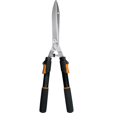 Power-Lever Hedge Shears - 25"-33" Extendable Handle - Plant Cutting Scissors - Yard and Garden Tools - Orange/Black