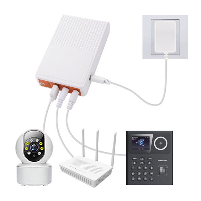 FUENTE DE ALIMENTACIÓN DE LA BATERÍA, FUENTE DE ALIMENTACIÓN UPS 10400 MAH CON 3 ADAPTADORES DE CC PARA MÓDEMS DE ENTRUTADORES