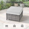 thumbnail image 5 of ODELIO 7-Piece All-Weather Willow Outdoor Conversation Set, 55000 BTU Fire Pit Table, Multifunctional Patio Set for Porch, Terrace & Backyard, 5 of 9