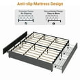 thumbnail image 6 of Full / Queen / King Platform Bed Frame with 4 Storage Drawers, Fabric Upholstered, No Box Spring, Wooden Slats, Noise Free, Easy Assembly, Dark Grey, 6 of 8