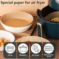 thumbnail image 5 of 50 piezas de papel para freidora de aire de cocina xiaomi, papel especial para hornear a prueba de aceite para platos de barbacoa domésticos, accesorios para horno de alimentos, marrón, 5 of 5