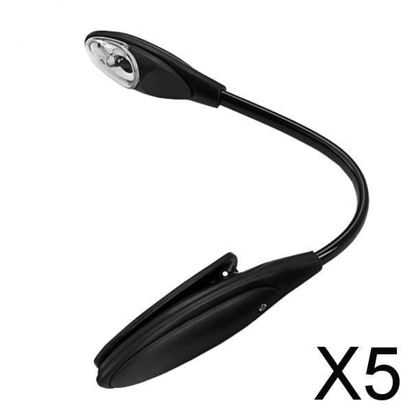 Paquete de 5 unidades de luz Baoblaze minilámpara LED para lectura de libros color negro