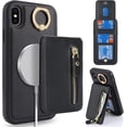 thumbnail image 4 of iPhone Xs case with Card Holder, iPhone x/xs Phone Case Wallet for Women magsafe Compatible Wallet Detachable 2-in-1 for Men-Black, 4 of 15