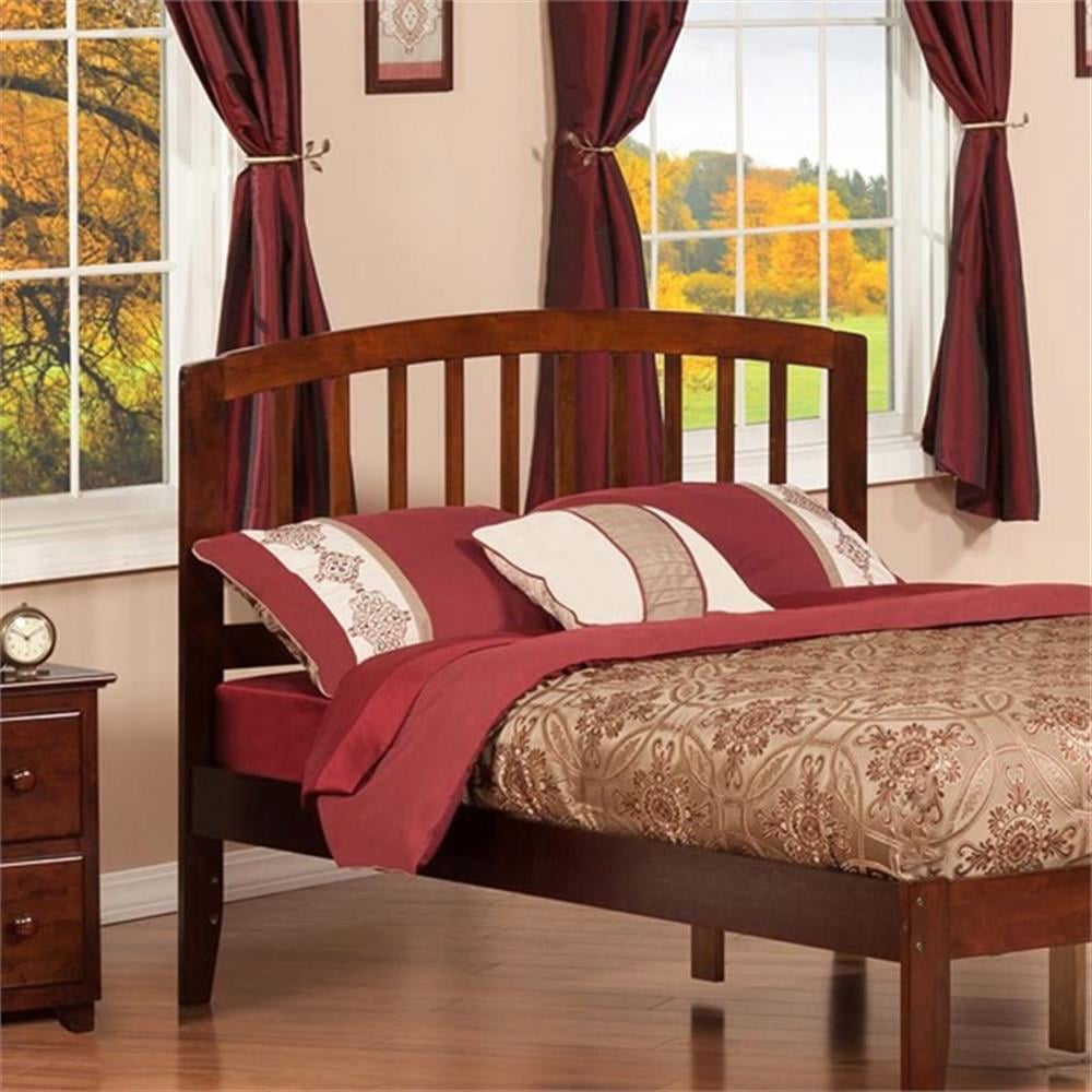 Leo & Lacey Contemporary Mission-Inspired Full Wood Headboard in Walnut