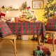 thumbnail image 4 of Mantel Navideño De Copo De Nieve A Cuadros Rojo Y Verde, Decoraciones De Mantel De Tartán, Manteles De Vacaciones De Invierno para Fiestas, Comedores, Granja 90 * 90 CM, 4 of 5
