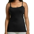 thumbnail image 1 of Women's Cotton Plus Size Camisole Tank Top - Black - X-Large (2 PIECES), 1 of 2