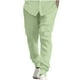 thumbnail image 2 of Pantalones largos para hombre, informales, con cintura elástica, a rayas, bolsillos, de algodón y lino, con paneles, 2 of 6