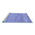 thumbnail image 2 of Ahgly Company Machine Washable Indoor Square Abstract Blue Modern Area Rugs, 4' Square, 2 of 4