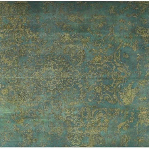 Ahgly Company Machine Washable Indoor Rectangle Traditional Dark Olive Green Area Rugs, 2' x 3'