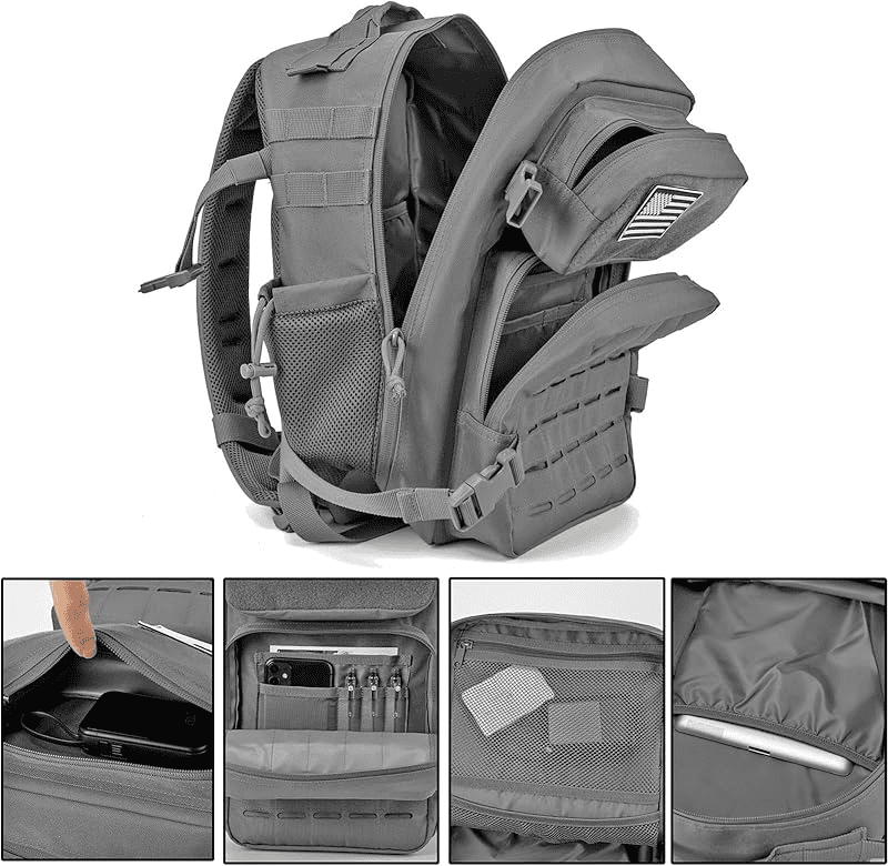 25L/45L Durable Nylon Hiking Backpack for Men, Multi-Day Camping & Travel Backpack with MOLLE System & Side Bottle Pockets