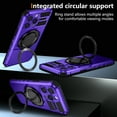 thumbnail image 6 of for iPhone 12 Pro Max Case Military Drop Protection with 360°Rotatable Ring Holder Kickstand [Support Magnetic Car Mount] Full Body Hybrid Hard PC Soft Rubber Shockproof Rugged Case,Purple, 6 of 14
