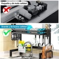 thumbnail image 3 of Escurridor de Trastes de 2 Niveles, Acero Inoxidable sobre Fregadero, Secado para Escurridor de Platos Grande, Organizadores de Cocina Multifuncionales y Estante de Almacenamiento, 3 of 8