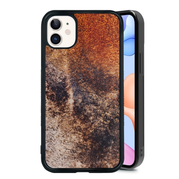 RSMTCI Protective Retro Red Rusty Phone Case for iPhone XR 7 8 SE 11 12 13 Mini 13 14 15 16 Pro Max for iPhone Case, Black