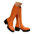 thumbnail image 3 of YLYL Women Knee High Boots Round Toe Chunky Block Heeled Side Zipper Lug Sole Riding Tall Boots, 3 of 9