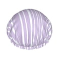 thumbnail image 1 of YFYANG Women's Double Waterproof Shower Cap, Purple Line Texture Reusable Hair Cap for All Hair Styles and Head Sizes, 1 of 9