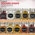 thumbnail image 6 of (3 oz) Small Square Glass Jars with Airtight Round Lids, Empty Spice Containers with Labels, Leak Proof Rubber Gasket and Hinged Lid, Chalkboard Label & Marker Included, For Home or Kitchen (12 Pack), 6 of 7