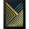 thumbnail image 2 of Urban Epiphany 11x14 Black Modern Framed Museum Art Print Titled - Metallic Lines Navy 2, 2 of 5