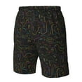 thumbnail image 5 of Naloa Doodle Dinosaur Men's Beach Shorts, Surfing shorts, Swim trunks, Quick Dry Swim Trunks for Surfing Beach Fun - Large, 5 of 9