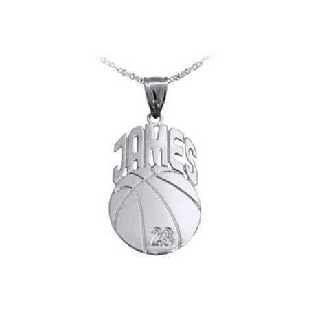 Personalized Sterling Silver Charms Basketball Sport Charm Personalized with Name and Number - Sterling Silver - Made in USA ()