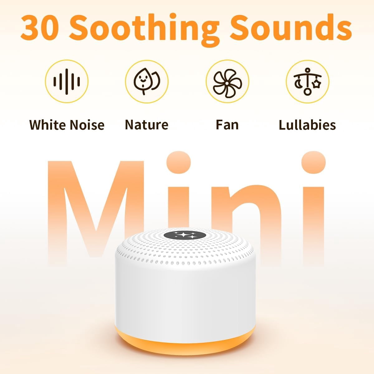 SUMMIT White Noise Machine Portable Sleep Machines with 30 Relaxing Sounds 12 Color Options 5 Adjustable Brightness 32 Volume Levels 4 Timer for Baby and Adult Perfect for Home Travel Office