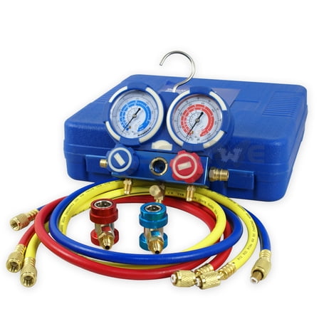 R12 R22 R134a R502 Manifold Gauge Set HVAC A/C Refrigeration Charging Service