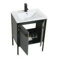 thumbnail image 4 of Fine Fixtures  Oakville Bathroom Vanity  with White Ceramic Sink Onix Grey - Black Hardware 24 Inch, 4 of 8