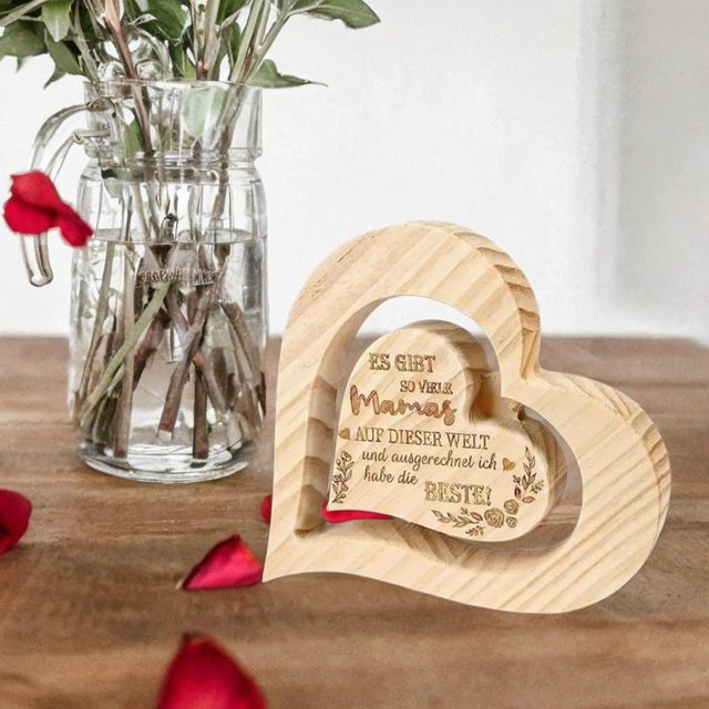 Adorno de madera, escultura artesanal, decoración, estatua de madera, estatuilla de amor para estante de arte, entrada, centros de mesa de oficina,