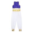 thumbnail image 4 of YONGHS Kids Boys Arabian Prince Costume Halloween Street Rat Suit Waistcoat with Pants Dark Purple 14, 4 of 8
