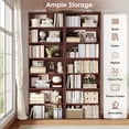 thumbnail image 3 of Homfa 82" Tall Bookcases, Freestanding Display Storage Shelves, 7-Tier Open Bookshelf for Home Office Living Room Bedroom, Cherry Red, 3 of 7