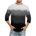 thumbnail image 7 of Afuyipoi Men's Gradient 3/4 Sleeve T-Shirt,Casual Moisture-Wicking Round Neck Athletic Shirts Gray 4XL, 7 of 7