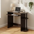 thumbnail image 2 of Furinno Engineered Wood Simplistic Computer Desk in Dark Brown/Black, 2 of 5