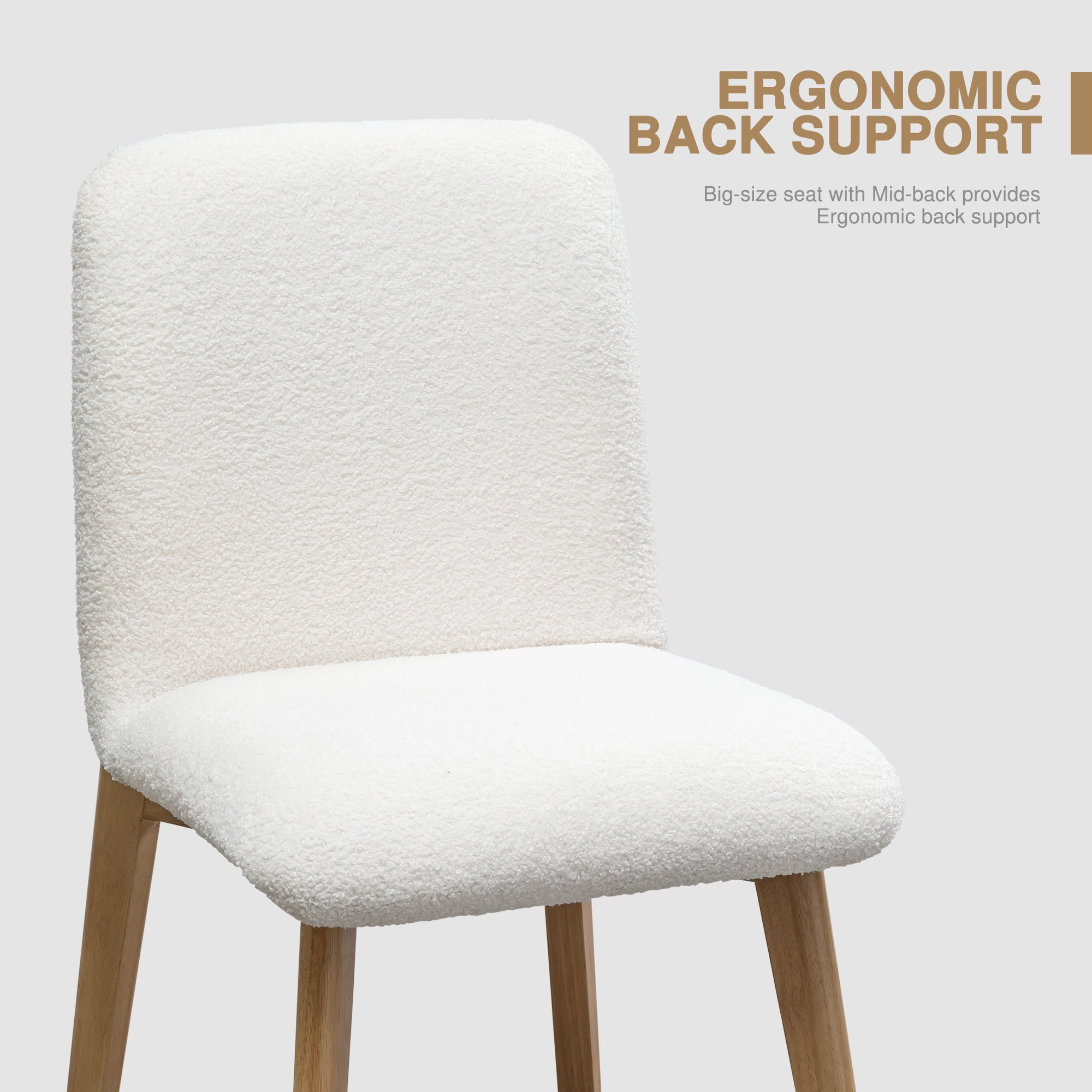 Bethea Solid Wood and Fabric Dining Chairs in Natural Color (Set of 2)