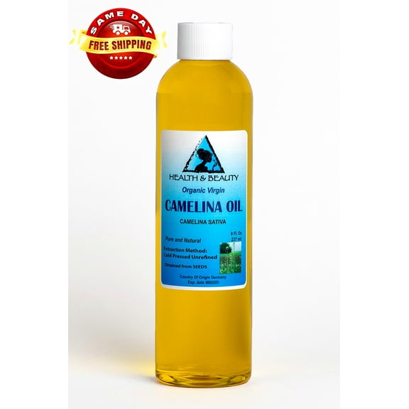 Camelina Oil Unrefined Organic Virgin Cold Pressed  Raw Premium Fresh Pure 8 oz