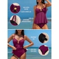 thumbnail image 4 of DOKOTOO Bathing Suit for Woman Cut Out Shell Tankini Top with High Waist Swim Bottoms 2 Piece Swimsuits Purple XXL US18-20, 4 of 11