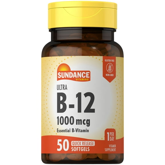 Vitamin B12 | 1000 mcg | 50 Softgels | Non-GMO and Gluten Free Supplement | by Sundance