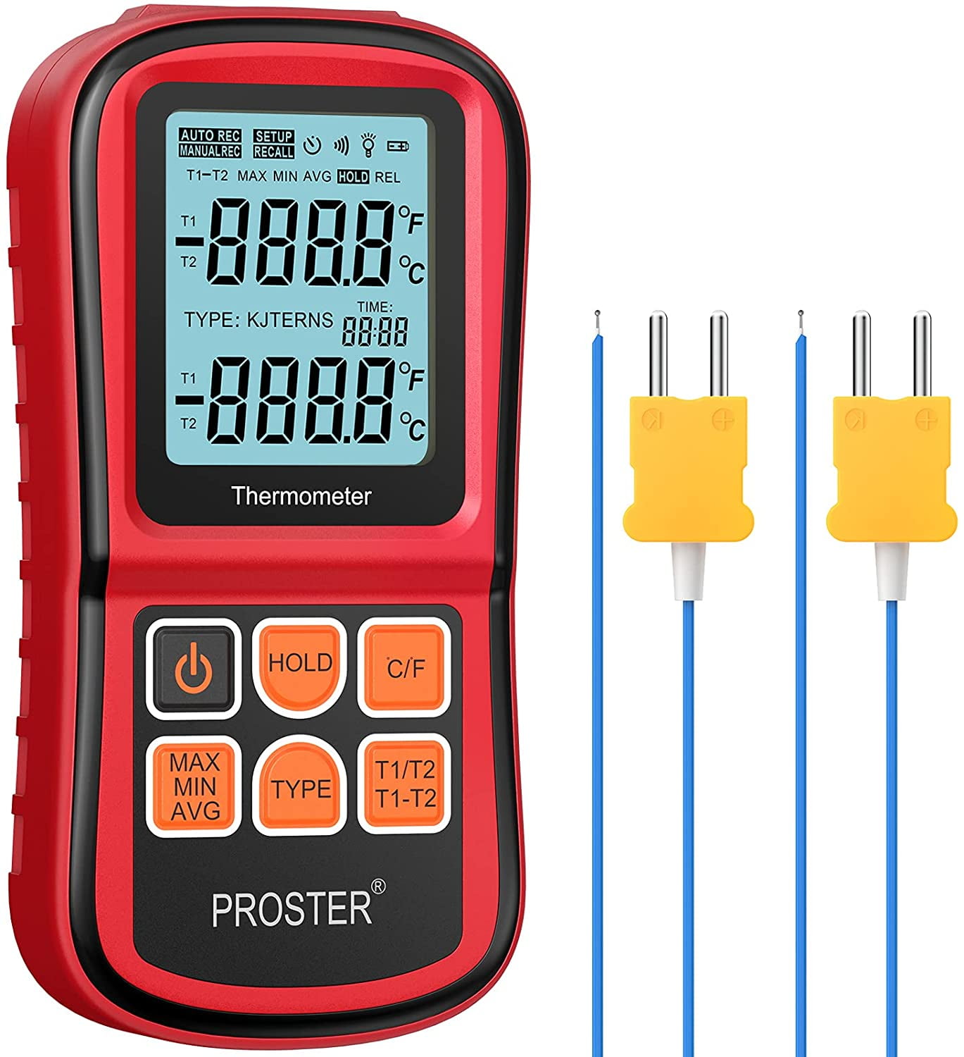 Digital 4 Channel K-Type LCD Temperatures Thermometer Thermocouple Probe Sensor 