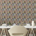 thumbnail image 3 of Ambesonne Retro Peel & Stick Wallpaper for Home, Cartoon Radio Pattern, 13"x36", Multicolor, 3 of 6