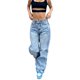 thumbnail image 2 of Pantalones vaqueros Tsseiatte de estilo boyfriend holgados para mujer, de cintura alta, rectos y largos con bolsillos, ropa de calle., 2 of 8