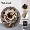 thumbnail image 4 of ZXCXRQFa Coffee Cup And Beans Wood Wall Clock Silent Non-Ticking Kitchen Desk Clock Battery Operated Analog Decorative Round Clocks 10 in Garden Home Decor, 4 of 7